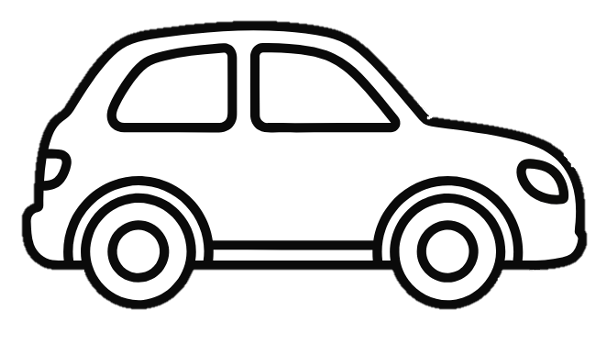 Hand-drawn car icon representing parking information at Indigo Skies Farm