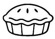 Hand-drawn pie icon used for blueberry recipe page