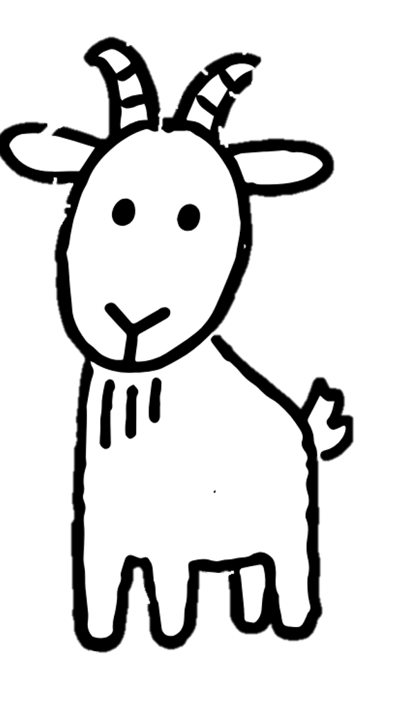 Hand-drawn goat icon representing the farm goats at Indigo Skies Farm