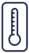 Hand-drawn thermometer icon for baking temperature instructions