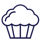 Hand-drawn muffin icon used for recipe page graphics