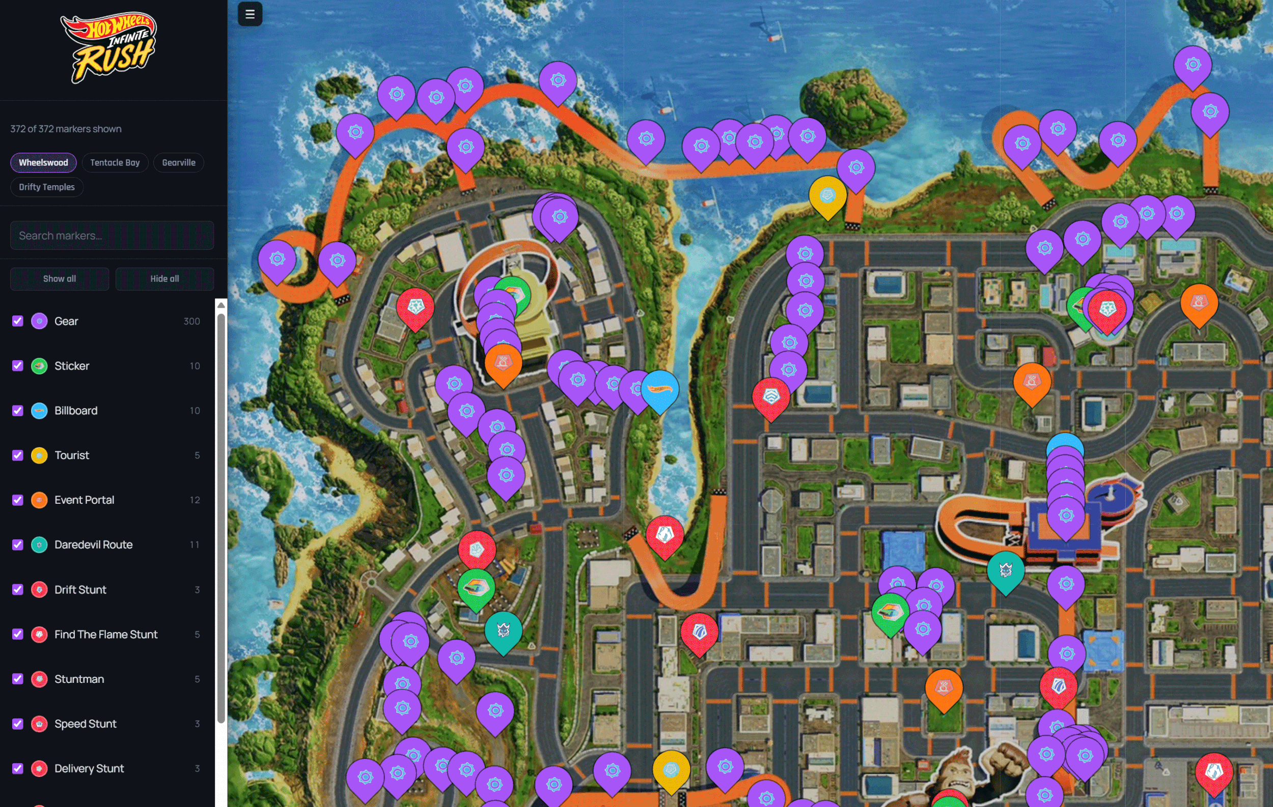 Hot Wheels Infinite Rush Interactive Map