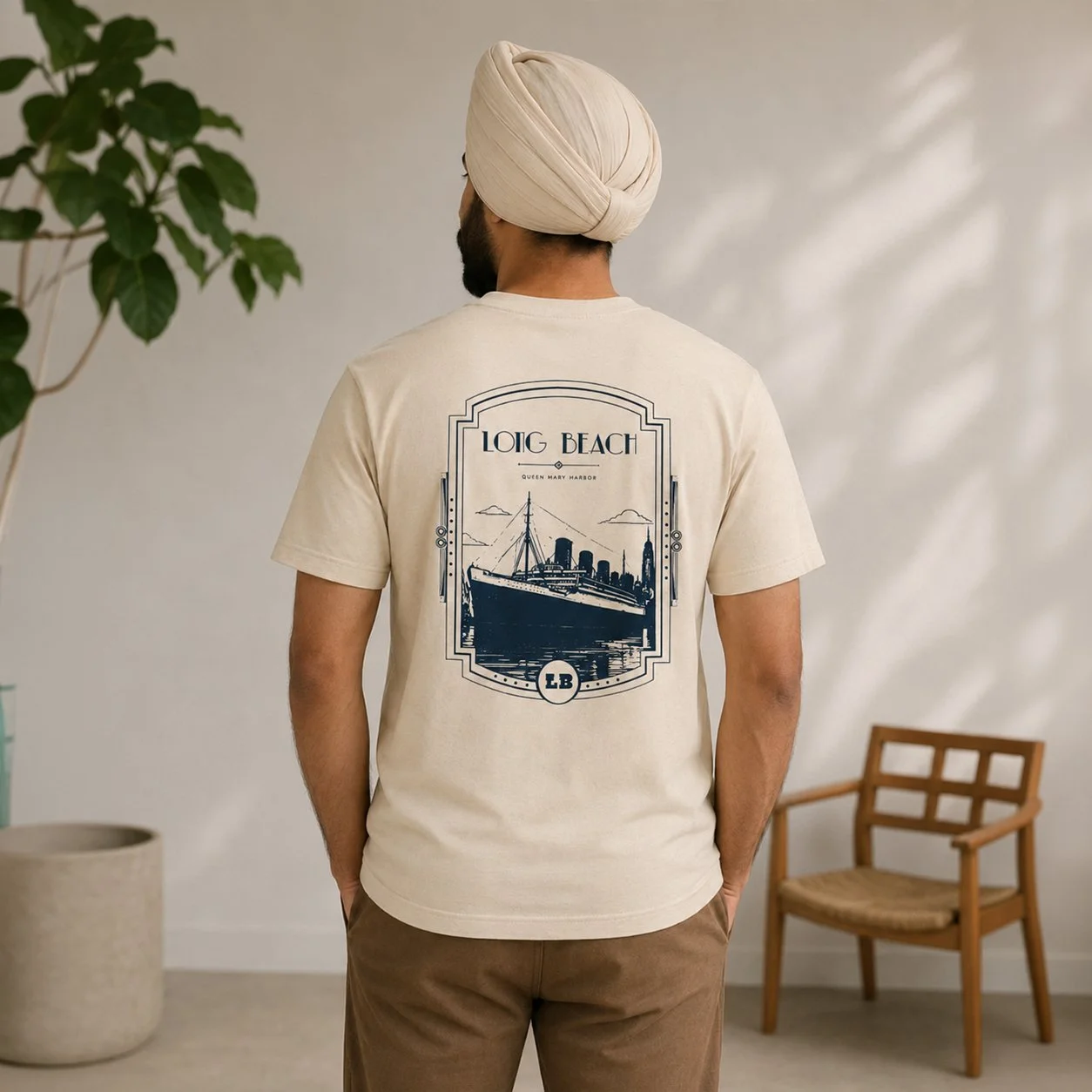 LB Art Deco Cream Tee