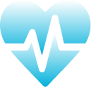 Heart shape with an electrocardiogram line inside