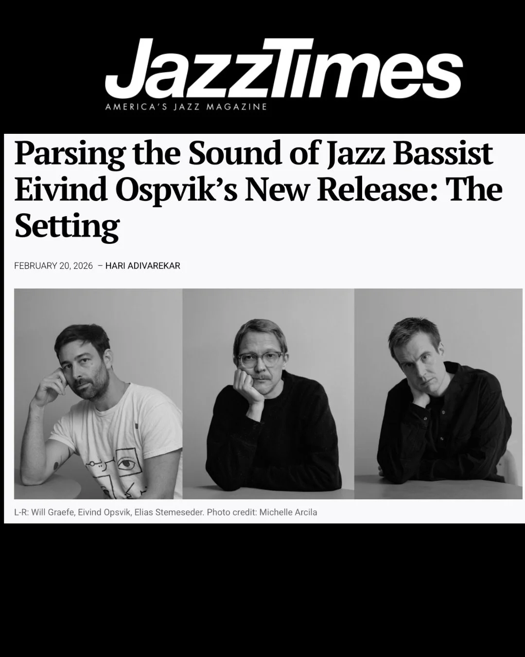 Applehead in @jazztimesmag 
Thank you @randallbdunn &amp; @eivindopsvik 
❤️
Visit our linktree to read the full article