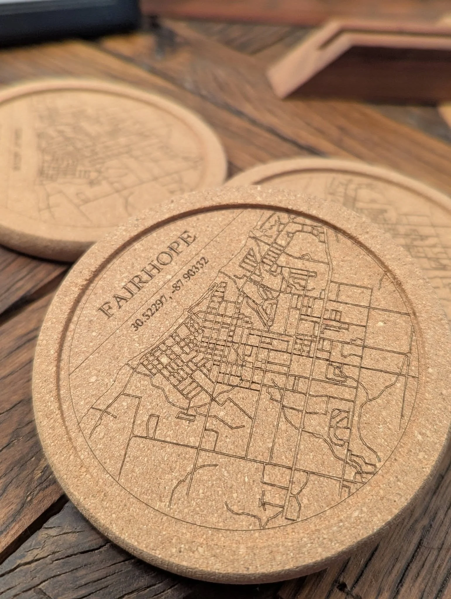 Fairhope Cork Coasters 4 Pack