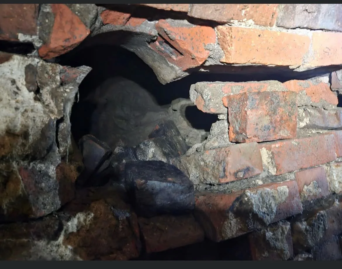 Brick sewer missing brick and surrounding soil washout