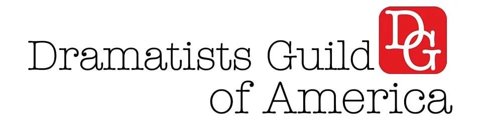 Logo of the Dramatists Guild of America, featuring the initials D and G in white on a red square background.