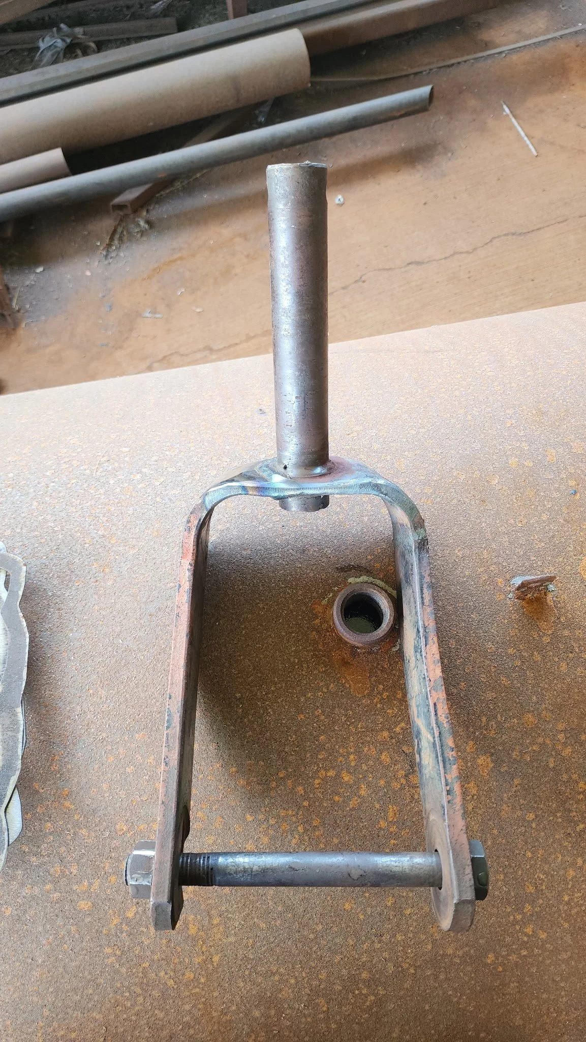 Lawn mower castor fork after
