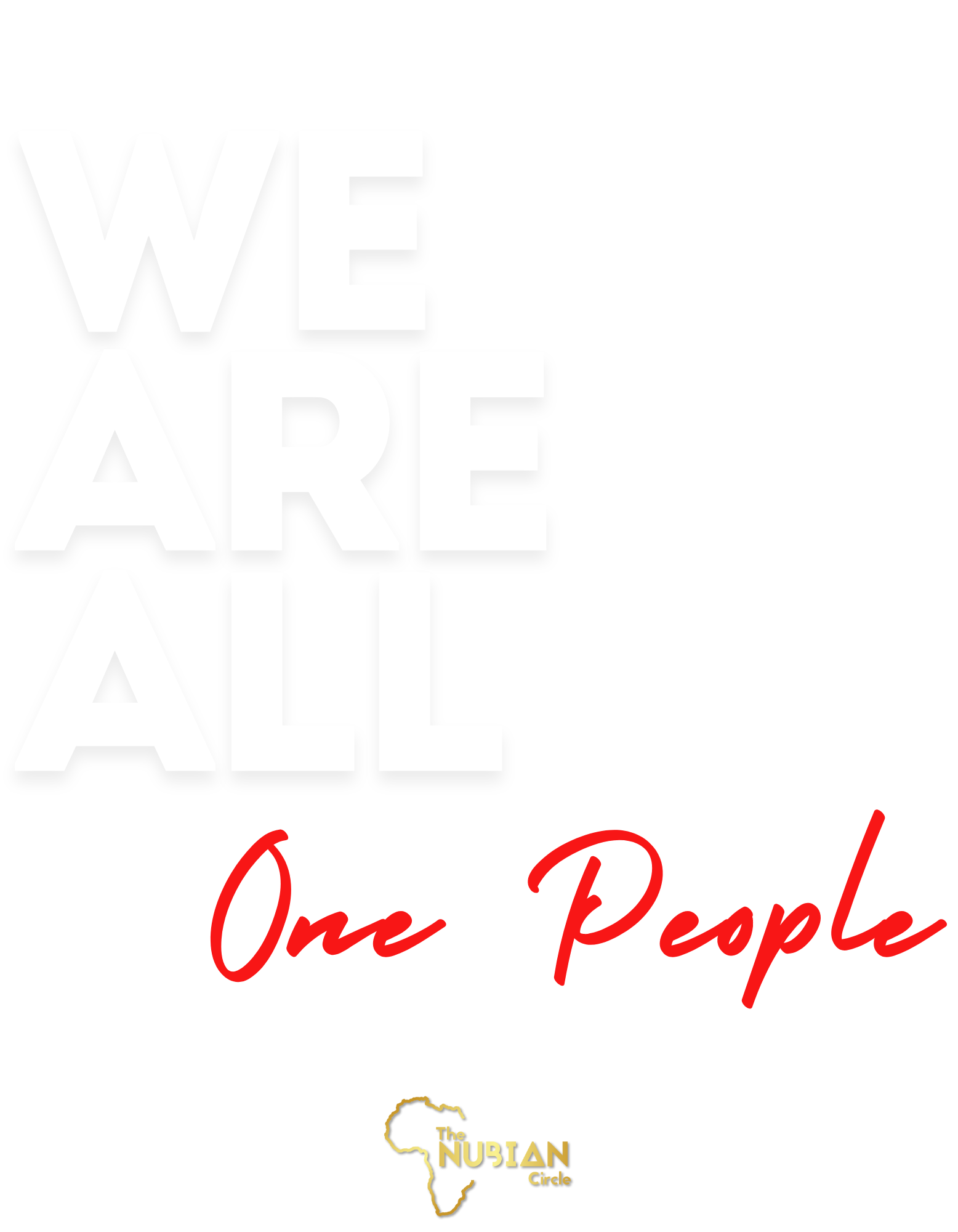 Book cover for 'We Are the Nubian Circle', featuring the African continent outline with the words 'The Nubian Circle' inside it, and bold text in white and red on a black background.