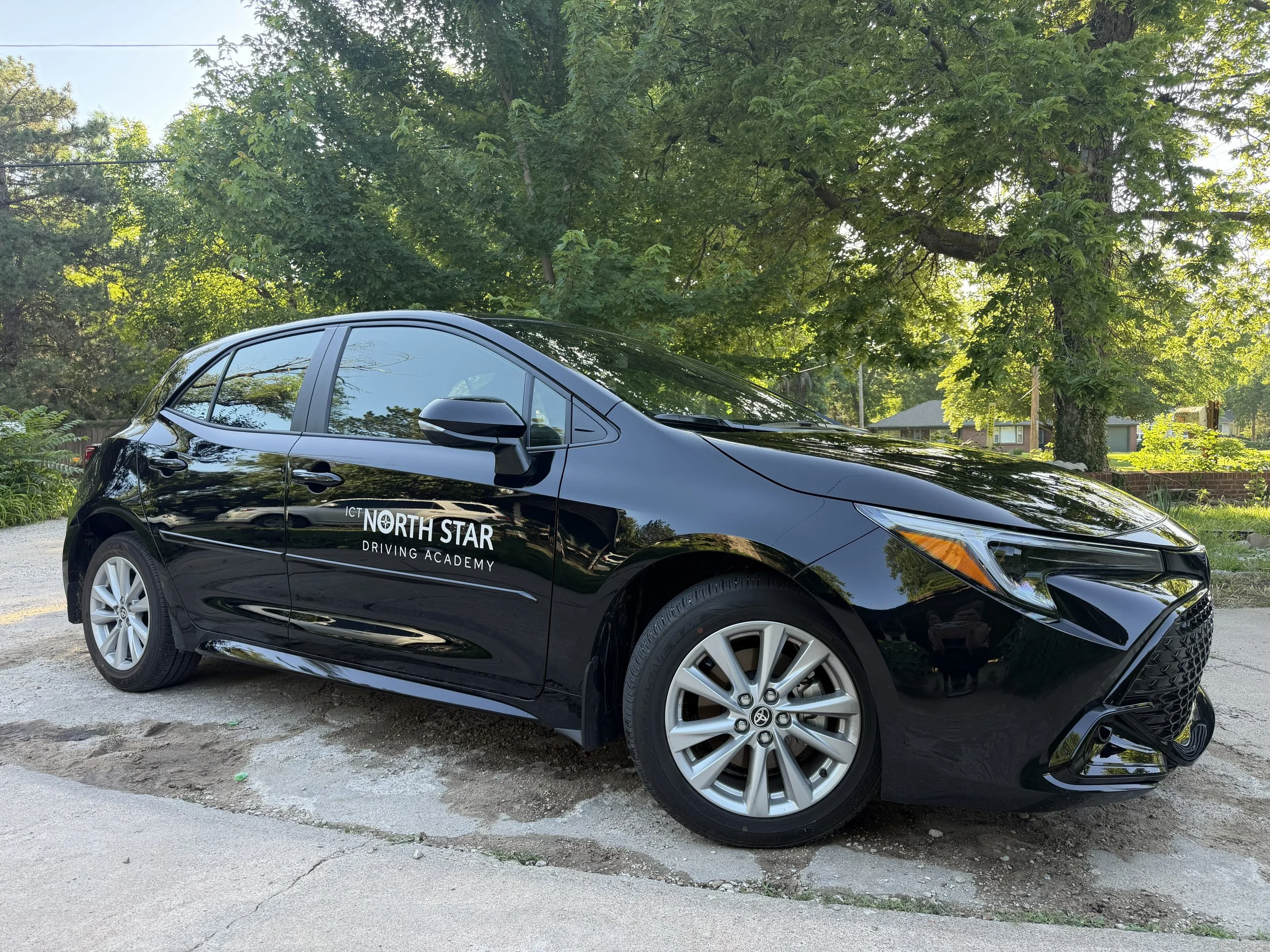 Newest Model Drivers Ed car equipped with passenger brake for driving instruction.