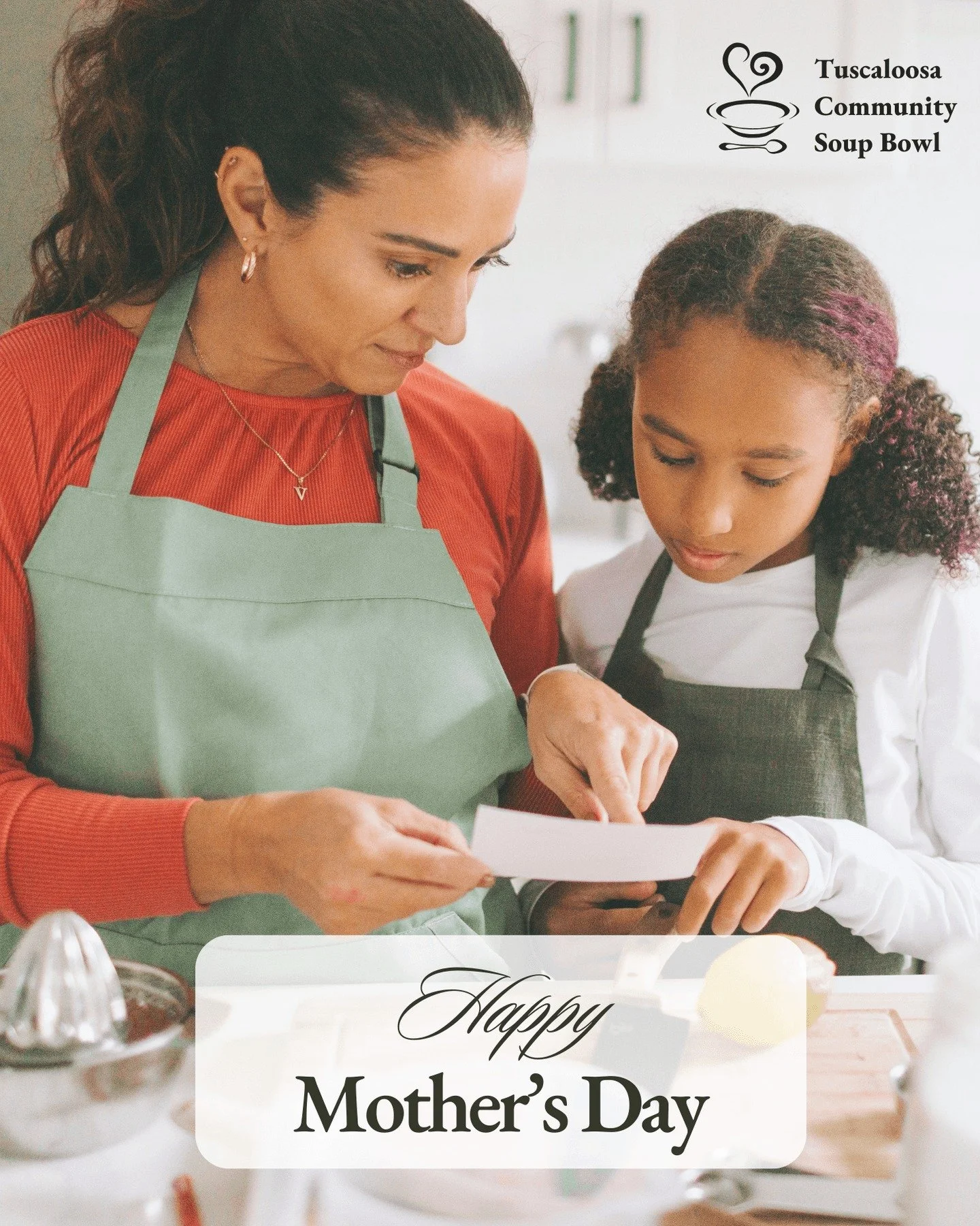 Happy Mother's Day from all of us at the Tuscaloosa Community Soup Bowl 💛

Today we're thinking of every mother and mother figure in our community. Thank you for the love you pour out every single day.