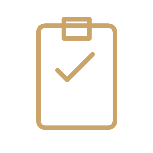 Icon of a clipboard with a checkmark.