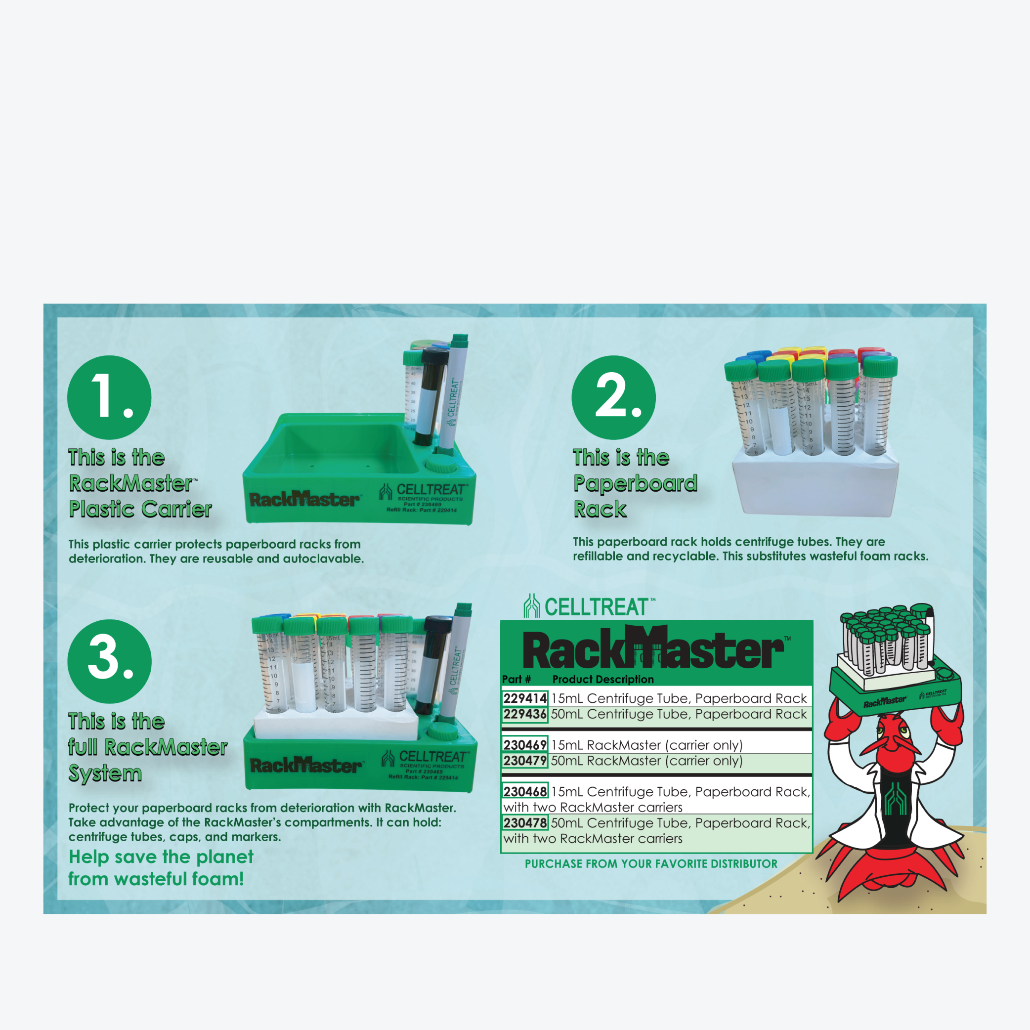CELLTREAT RACKMASTER INSERT PT2