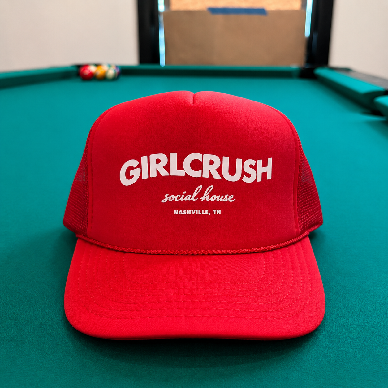 GIRLCRUSH LOGO HAT - RED - FRONT.png