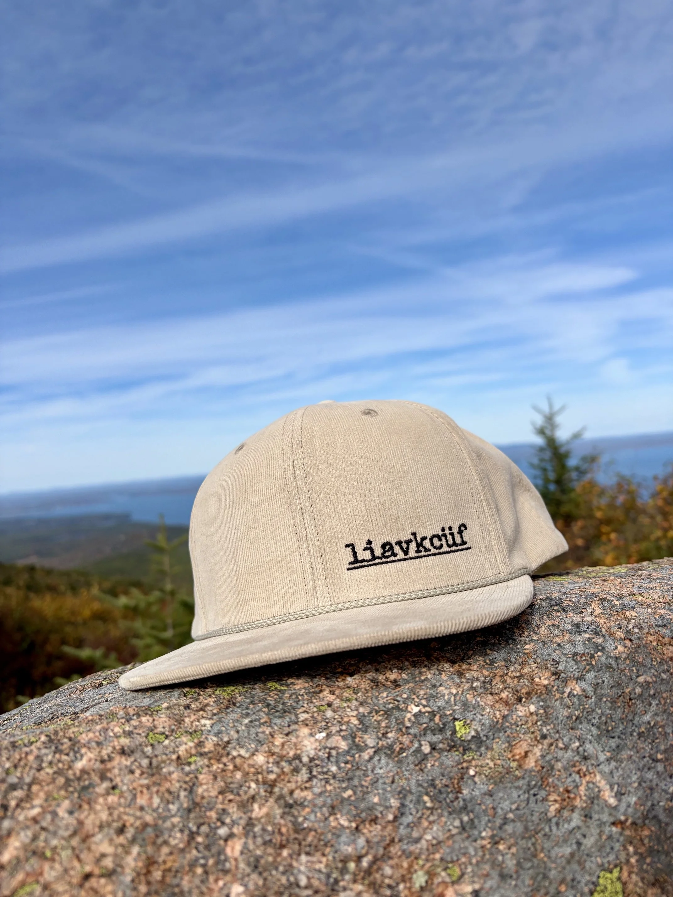 Flat-brim Cord Hat