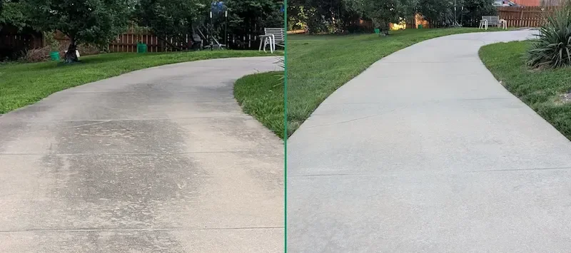 Completed concrete cleaning at Johnson County home
