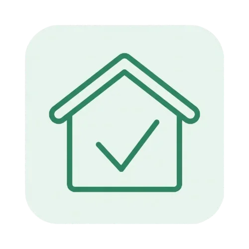 Icon representing safe low-pressure soft washing that protects siding and shingles