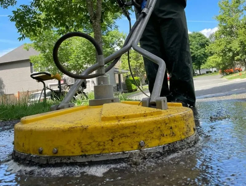 Surface cleaner attachment used for concrete pressure washing in Johnson County, Kansas