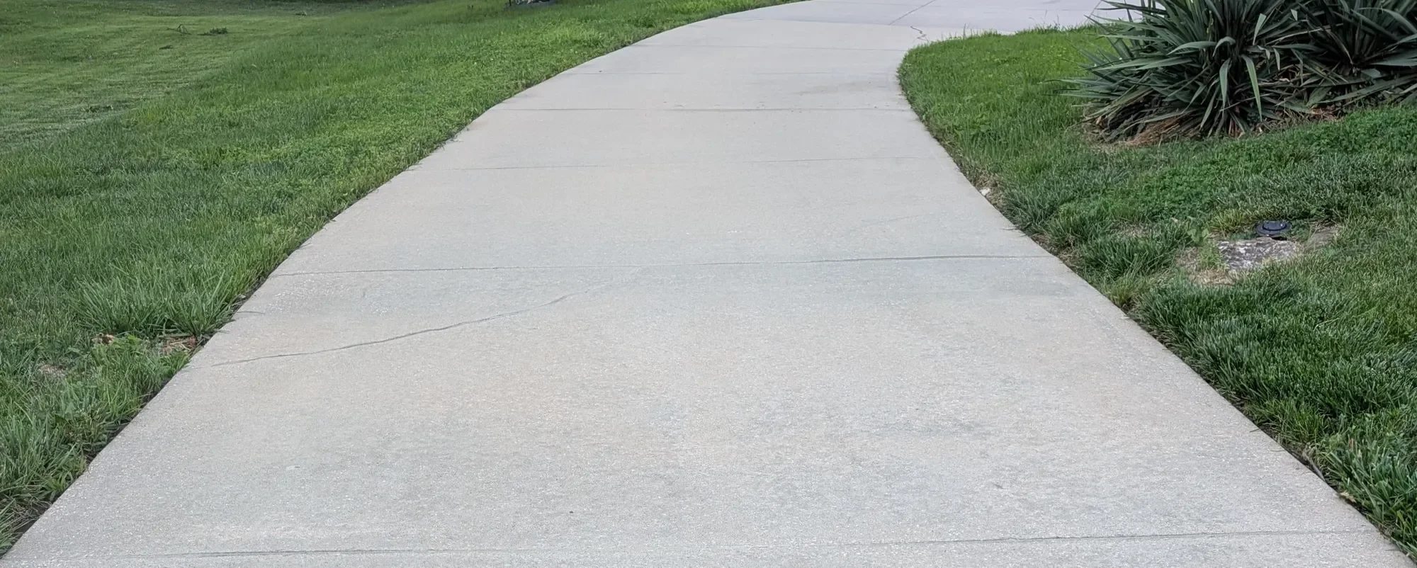 Clean concrete walkway after pressure washing by CurbSprout — Lenexa, Johnson County KS