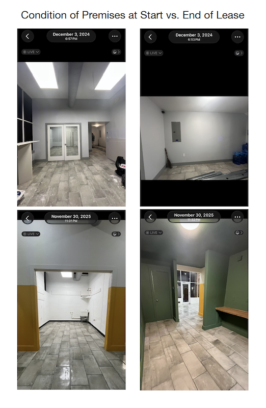 Commercial Lease Premises — Move-In vs Move-Out Condition
