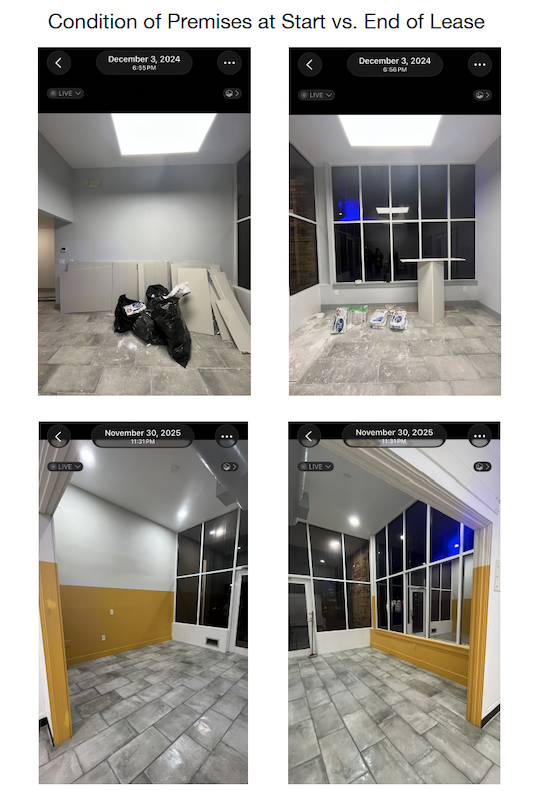 Commercial Lease Space — Start vs End of Lease