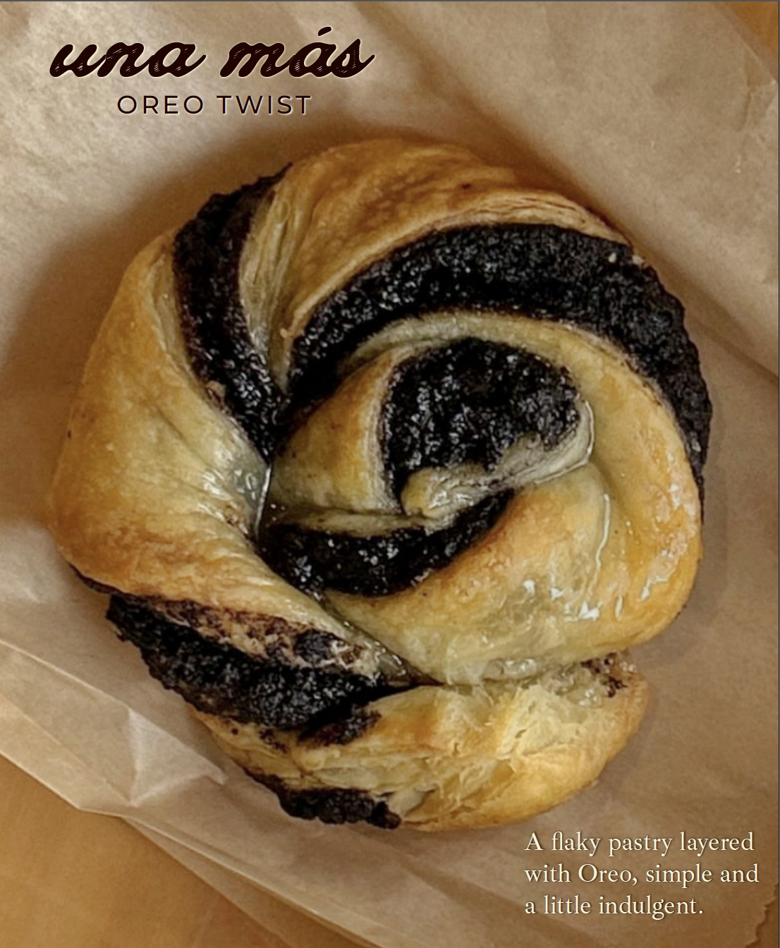 A flaky pastry layered with Oreo cookies, simple with some indulgence.