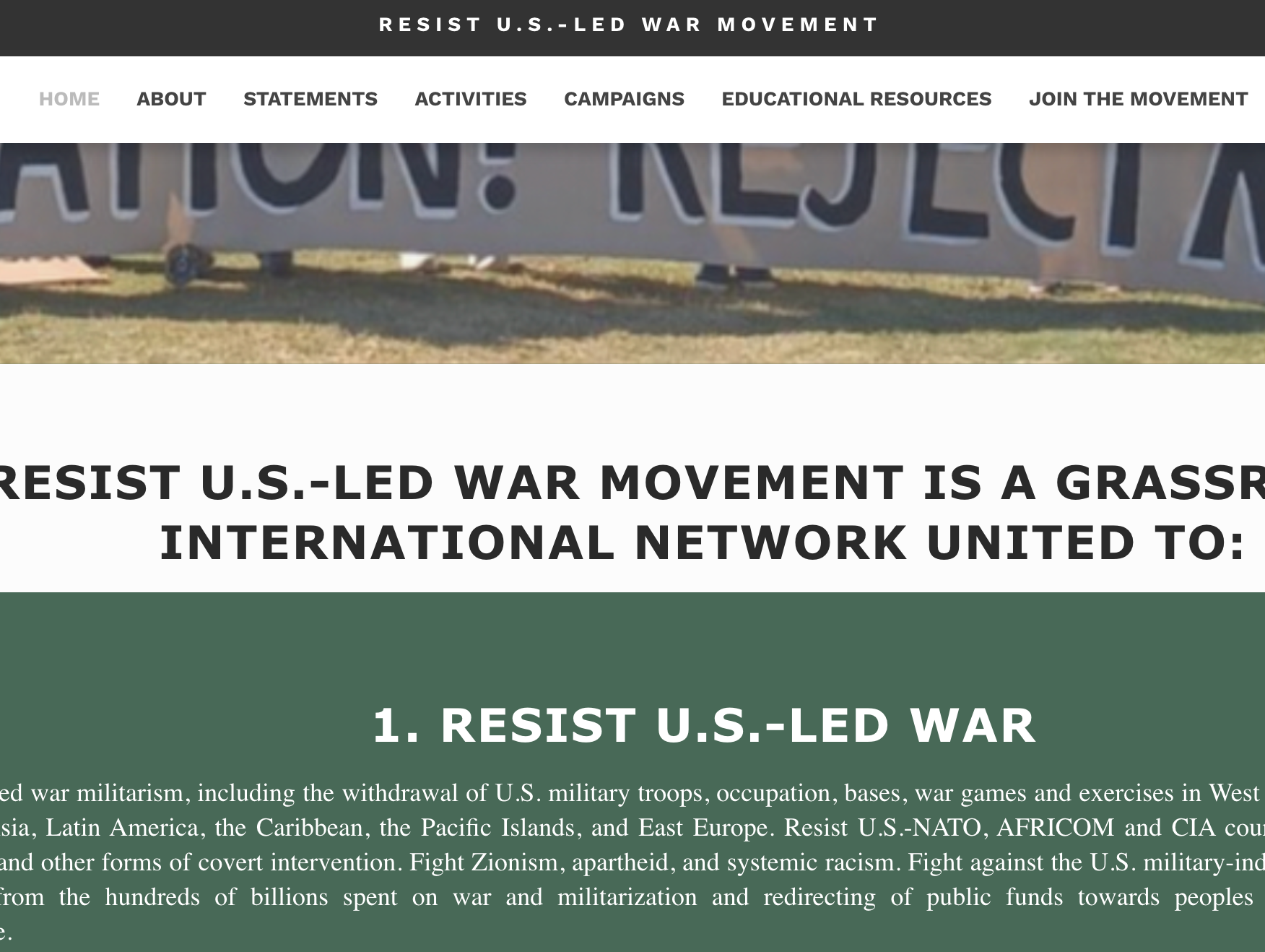 Resist US Led War