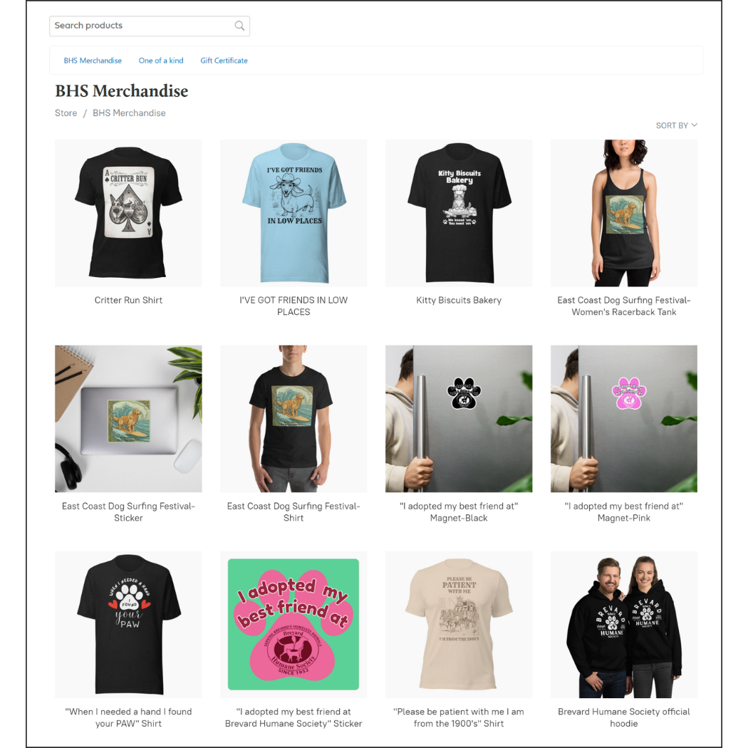 The online store I created.