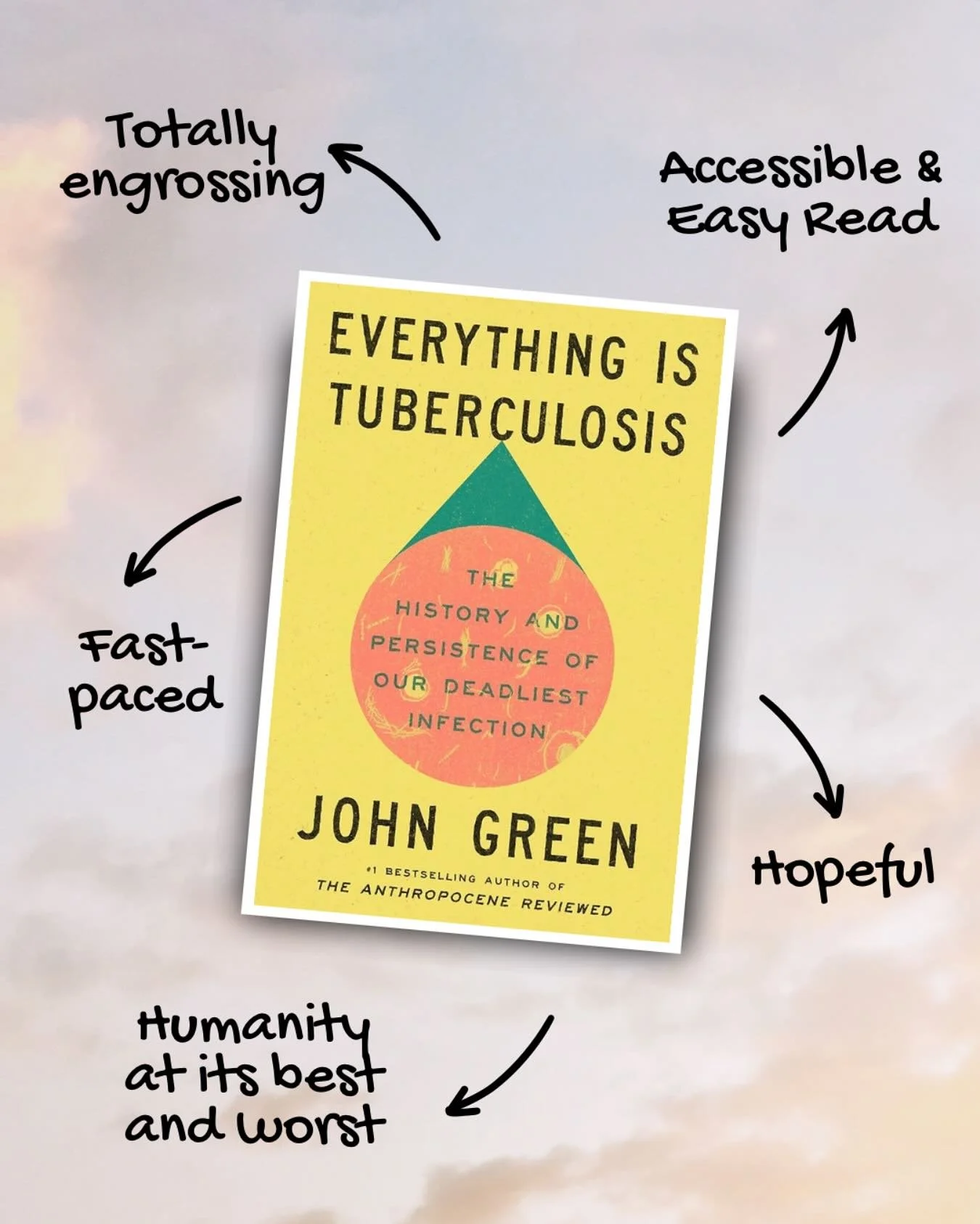 April Read - Everything is Tuberculosis by @johngreenwritesbooks 

This book is a digestible and fascinating nonfiction work about the history and current state of tuberculosis in the world.  Readers are swept up in a time-traveling journey from the 