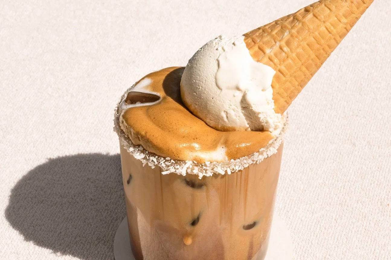 WHIPPED COCONUT MOCHA LATTE W/ VANILLA BEAN ICE CREAM