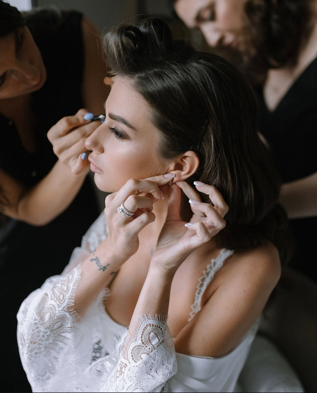 Bride with elegant bridal updo — private bridal hair session by Yanita Esqao Los Angeles