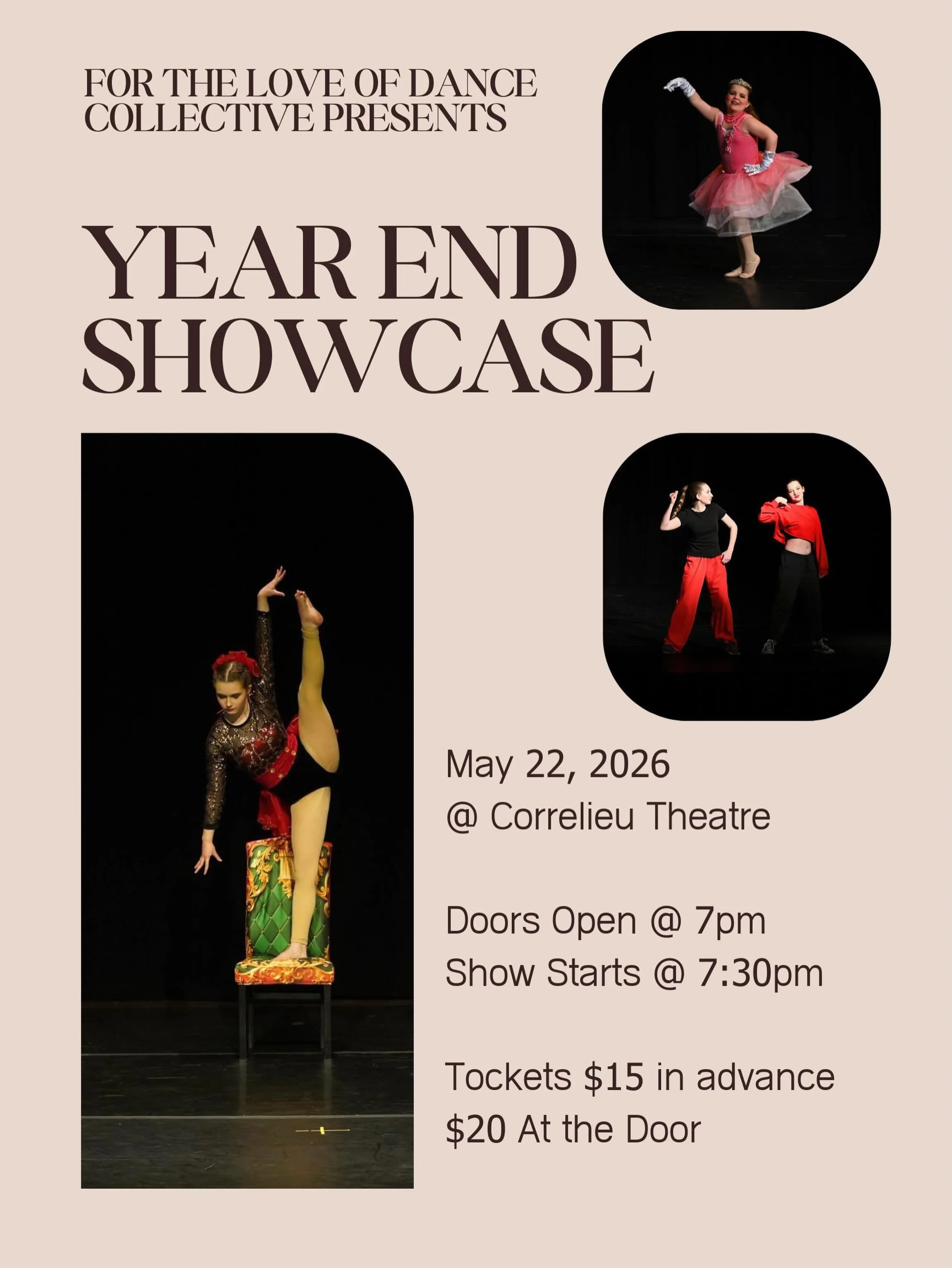 GET READY&mdash;the energy is about to hit the roof! 🎬🔥
Our Year-End Showcase is just around the corner, and our dancers are preparing to bring the heat. We are excited to see our littles to our biggest on the stage! We know they will be leaving it