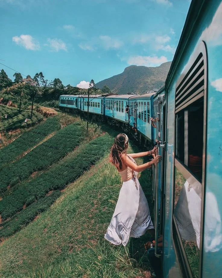 Scenic Bali train ride through terraced rice fields and mountains included as part of yoga and pilates retreat Bali Indonesia itinerary