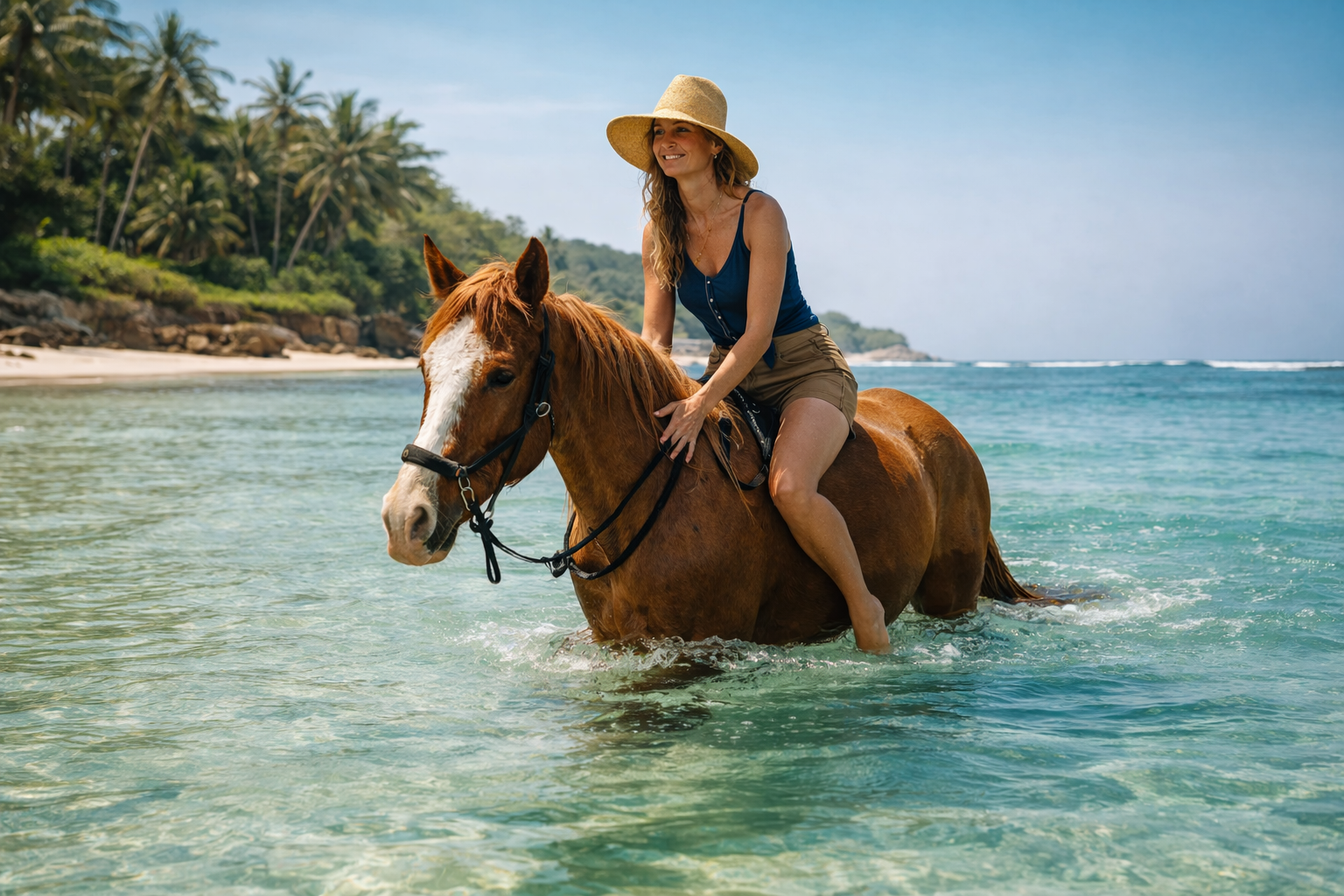 Swimming with horses in Sumba — unique retreat experience on Bali and Sumba yoga retreat