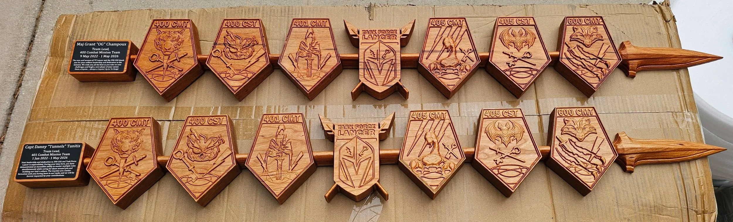 Custom Carved Military Patch Spear