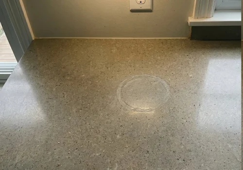Candle burn ring before repair