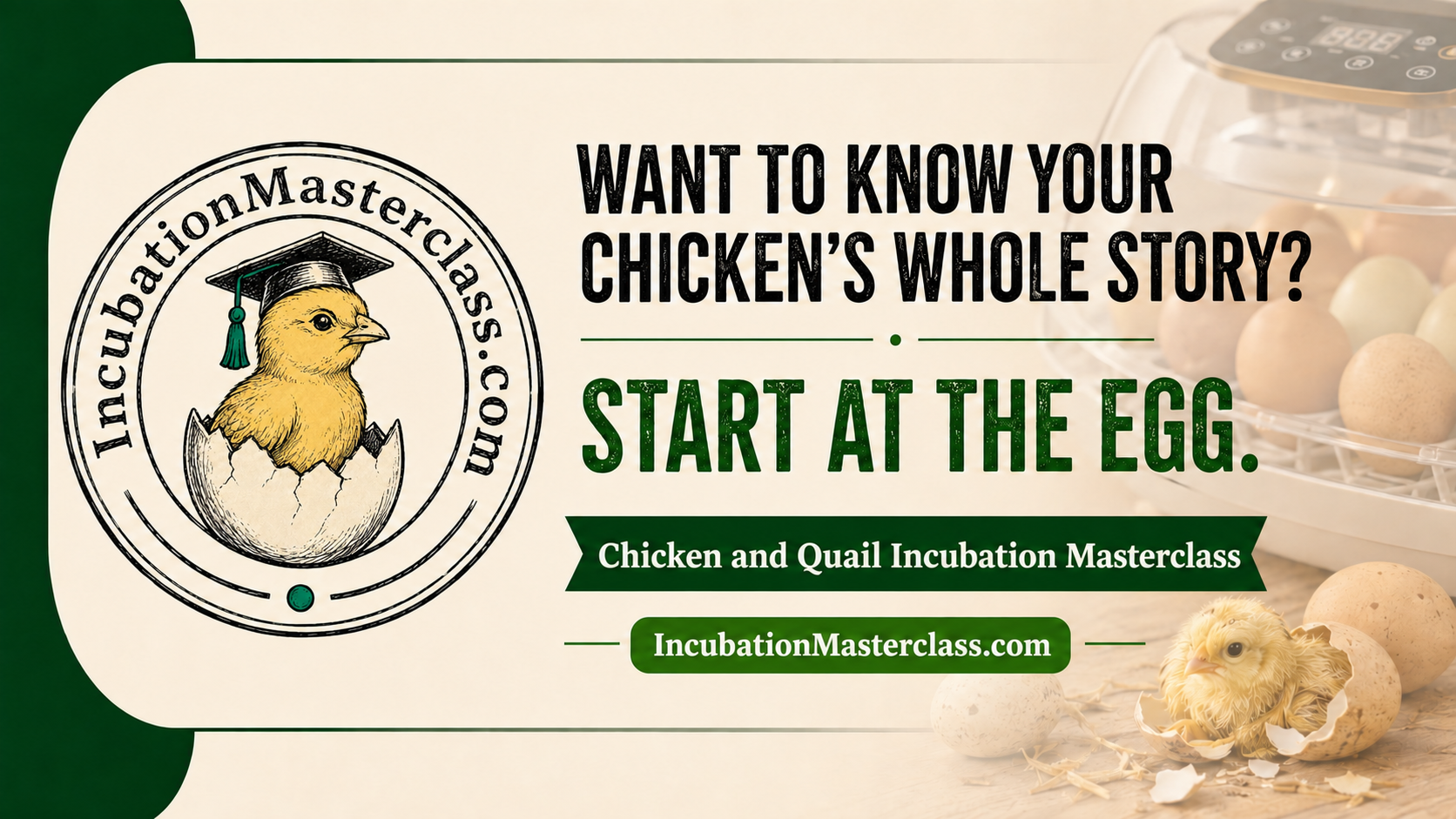 Learn to hatch with the Chicken and Quail Incubation Masterclass.