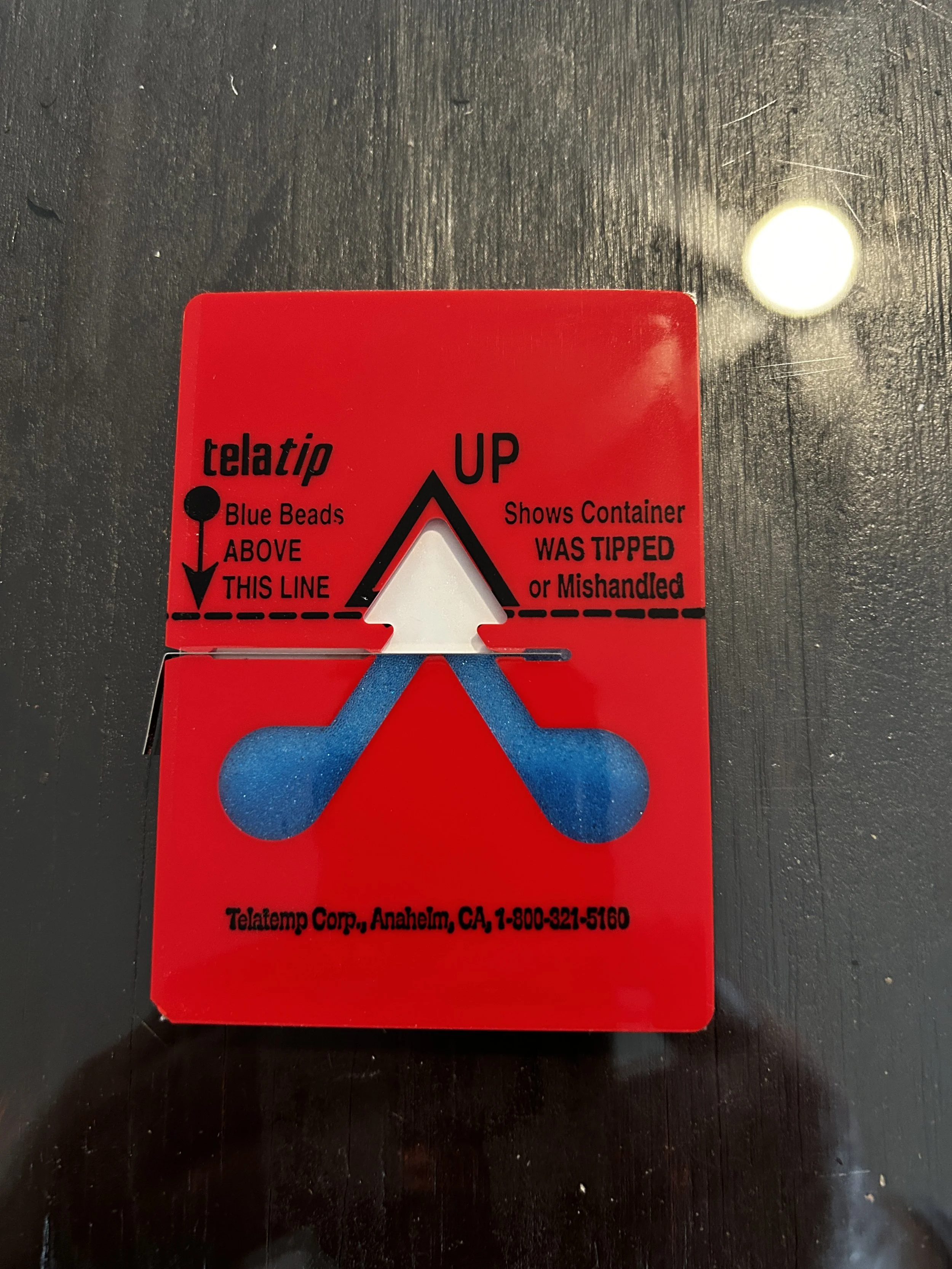 Tilt-Tell Shipping Indicators