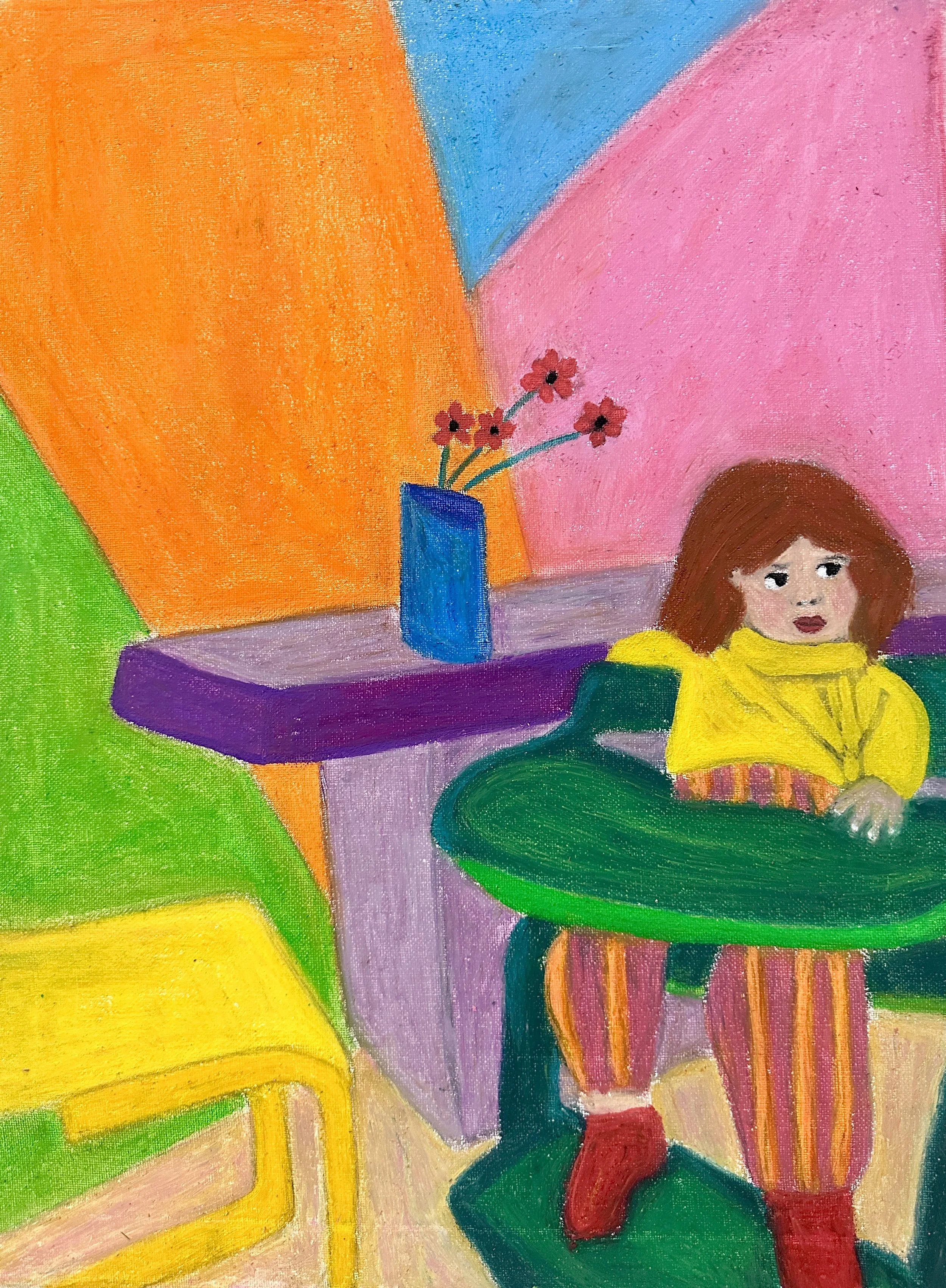 Marlo is an original oil pastel portrait by Sarah Jane Ryan, capturing the quiet curiosity and wonder of childhood. With expressive colour, soft texture and a contemporary style, the work celebrates innocence, imagination and the fleeting moments tha