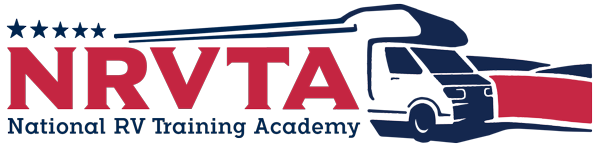 NRVTA logo representing the National RV Training Academy with an RV silhouette and building outline.