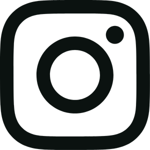 Black Instagram logo on a dark background.