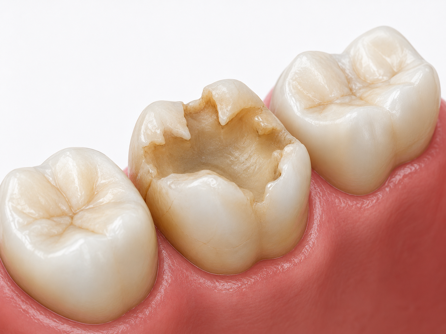 Teeth requiring reinforcement