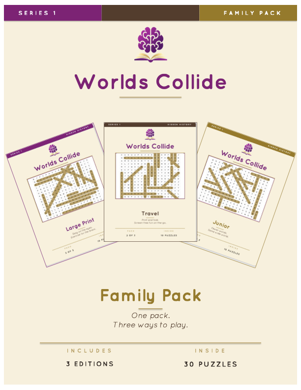 Word search puzzle bundle for families