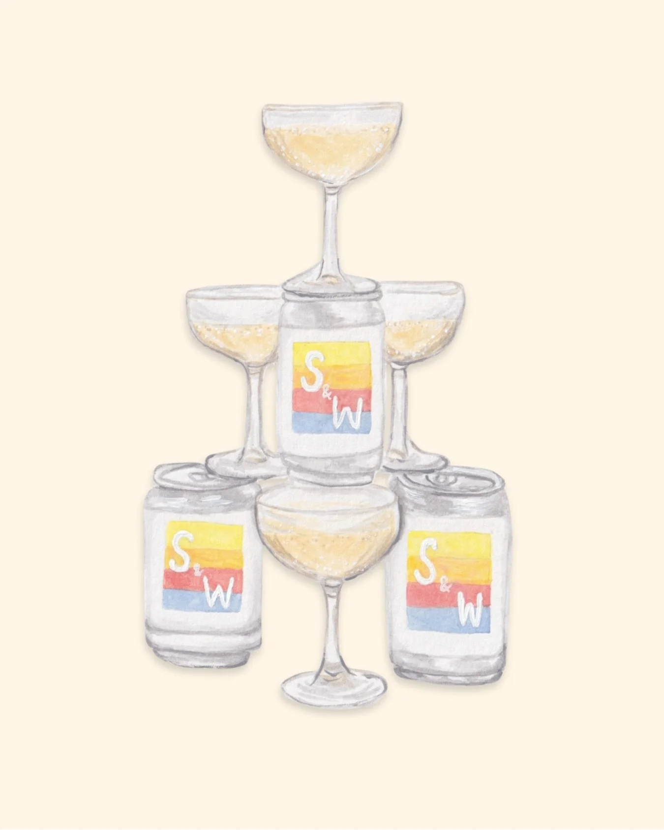Personalised just for S &amp; W 💛 A custom drinks menu illustration inspired by two of their favourite beverages 🥂🦜

#bespokeweddingstationery #weddingstationery#drinksmenu #2026bride #wedding