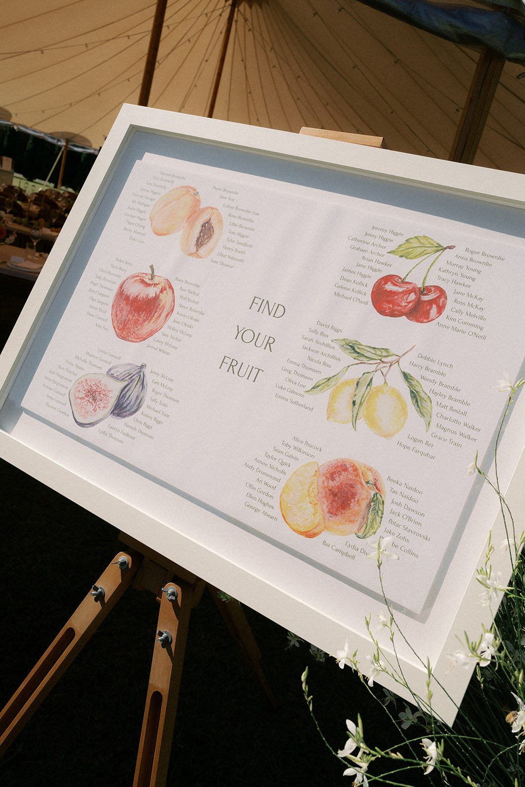 L & T Seating Chart  |  750 x 500mm  |  Natalie McNally Photography