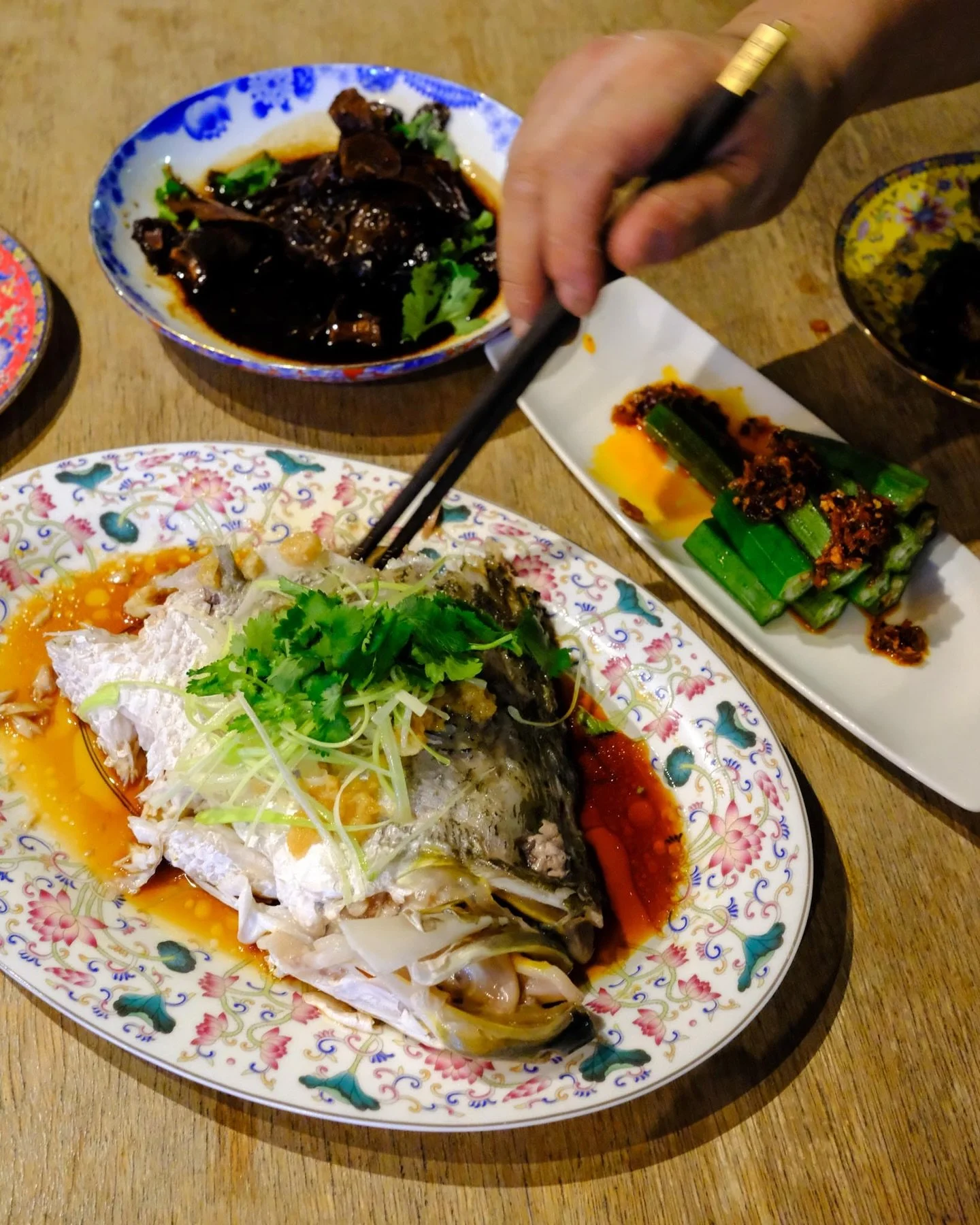 Nothing says home like a freshly steamed fish head on the table.