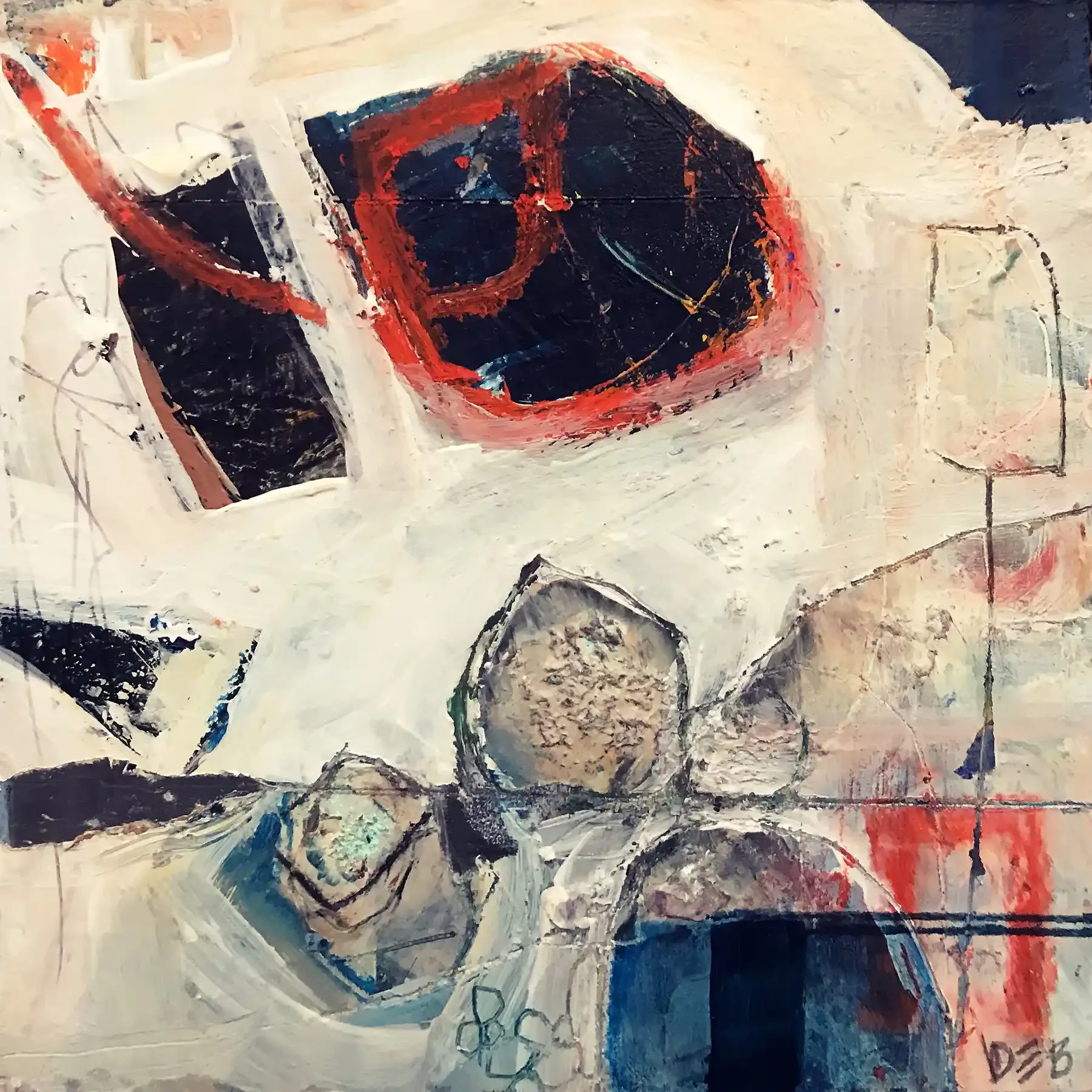 ROCKPOOL III · 15 × 15 cm · mixed media on board · 2024 · SOLD