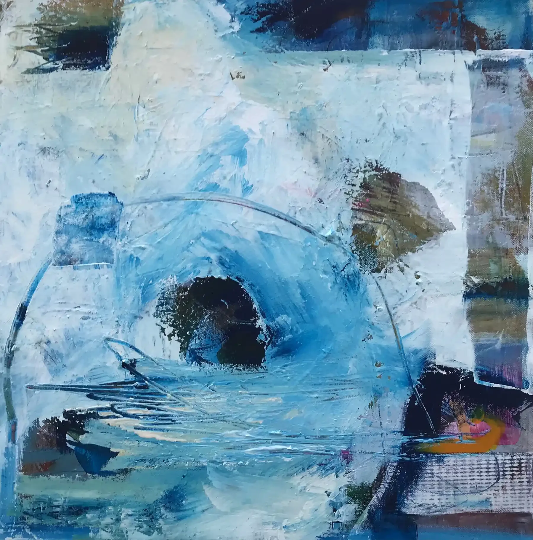 BARREL · 45 × 45 cm · mixed media on board · 2023 · Sold