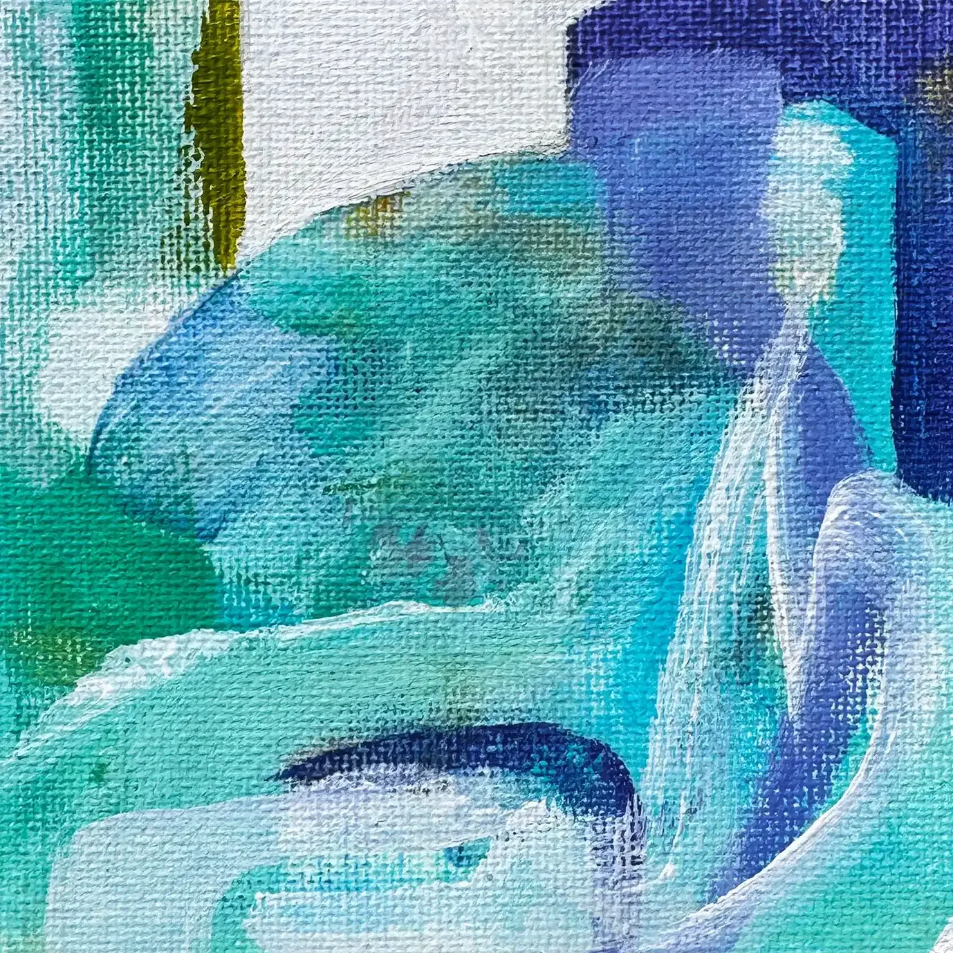 JADE VINE IV · 10 × 10 cm · mixed media on canvas panel · 2025
